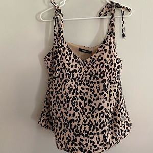 Sugar Lips leopard top with tie straps size L